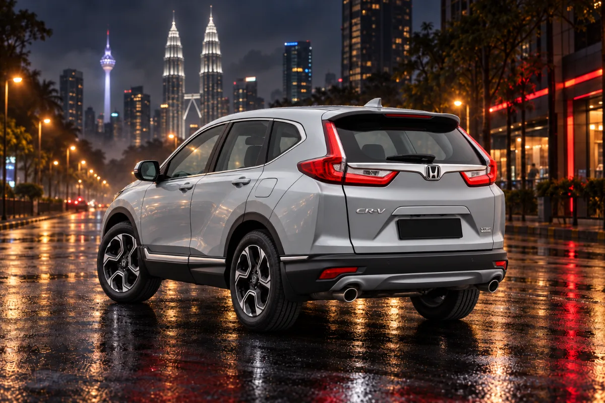 吉隆坡 Honda CR-V V 租车,夜间车尾视角