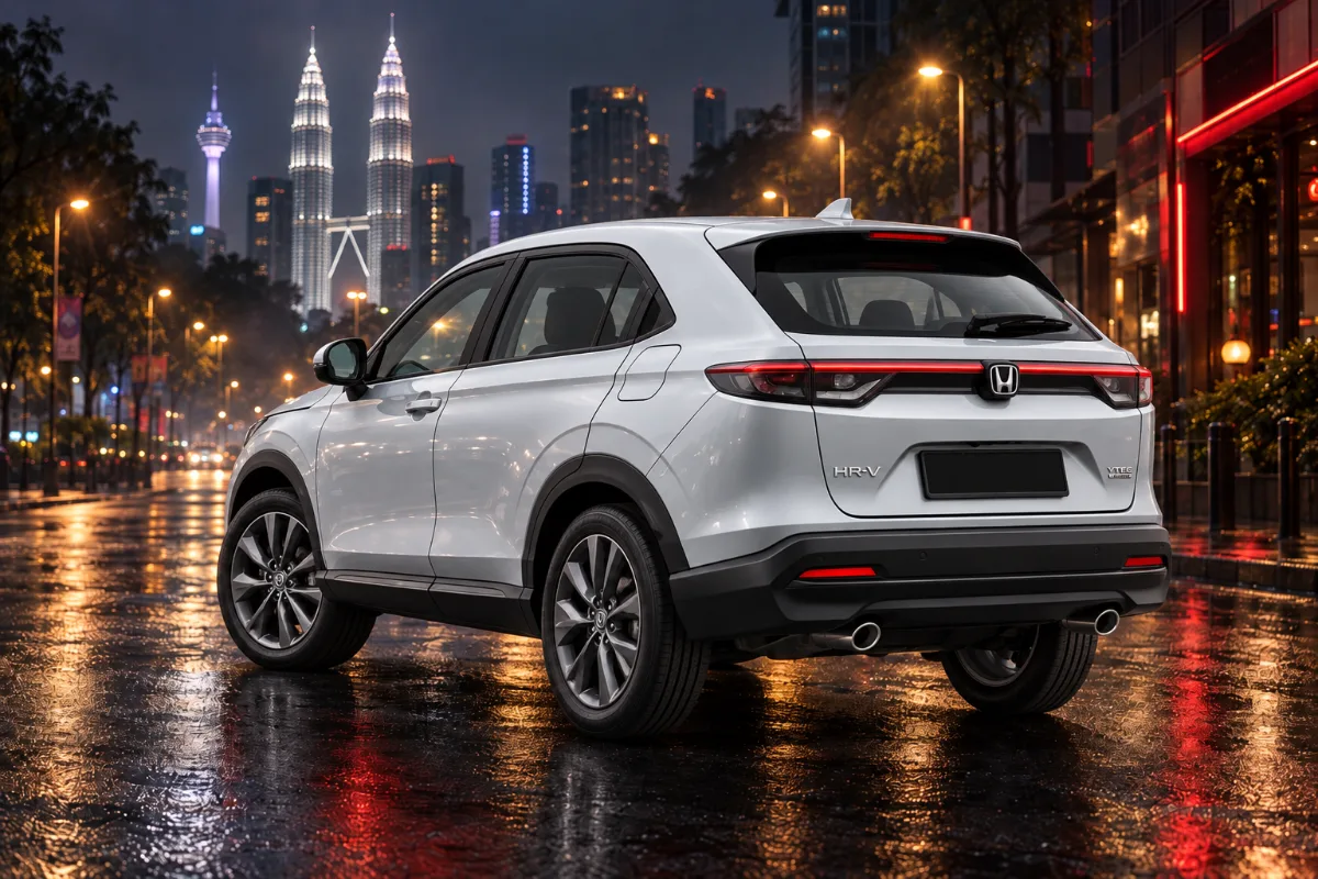 Sewa Honda HR-V V Kuala Lumpur, pandangan belakang pada waktu malam