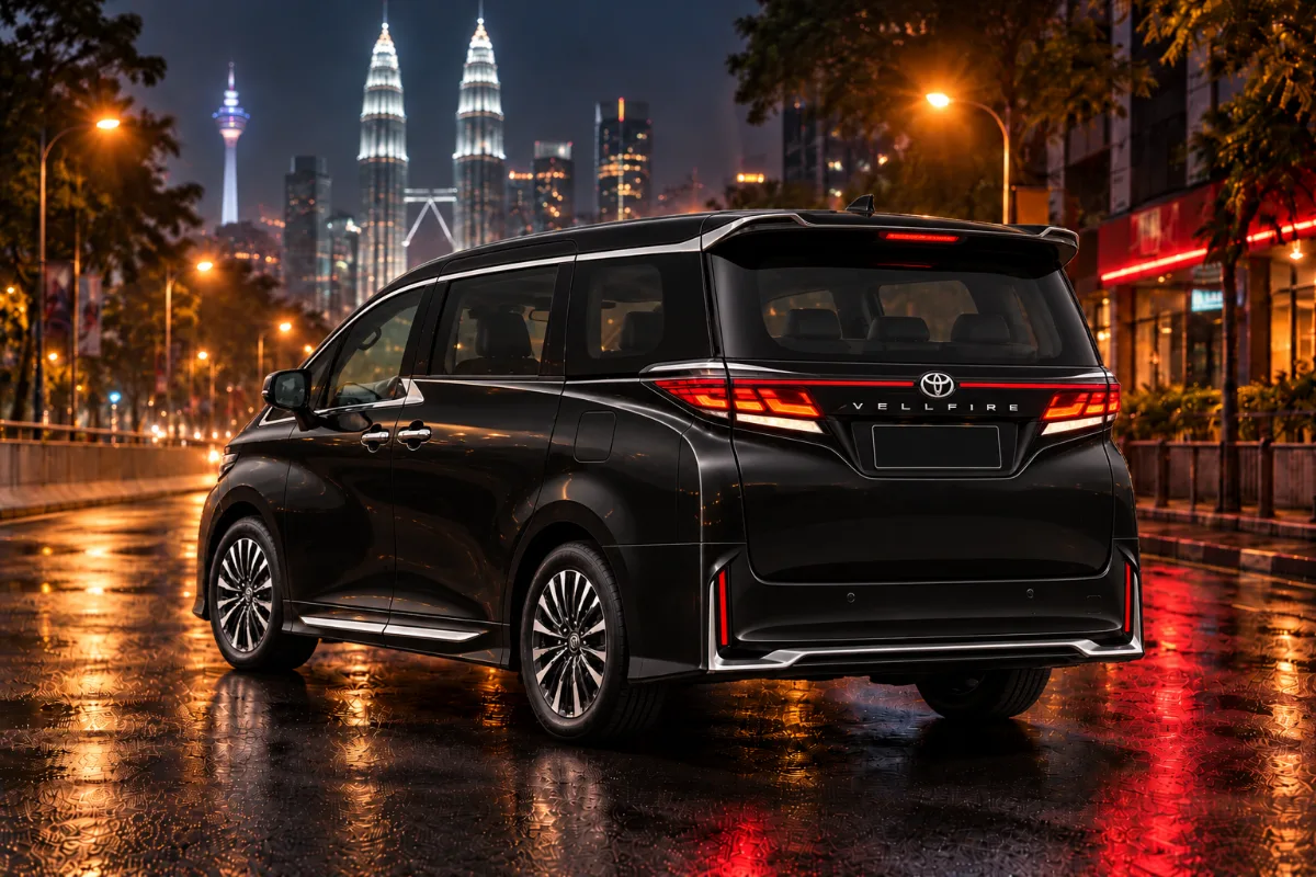 吉隆坡 Toyota Vellfire AGH40 Z 租车,夜间车尾视角